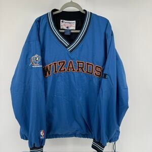 VTG Y2K Champion Washington Wizards NBA Pullover Winbreaker Warm Up Jacket Large